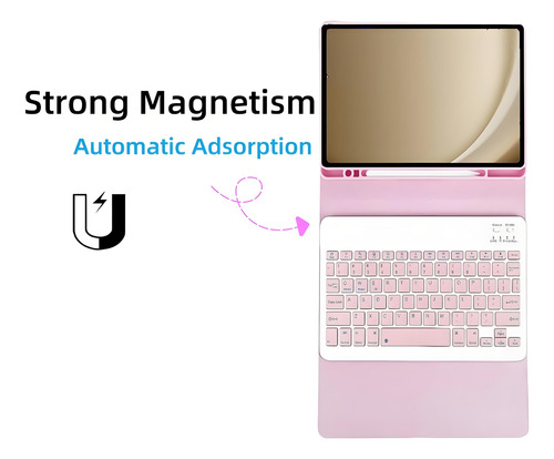 Funda De Teclado Samsung Galaxy Tab A9 11 Pulgadas Rosa Color