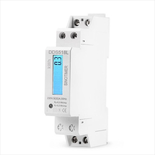 Imagen 2 de 6 de Medidor De Energía Dds518l Kwh 5(32)a Ac 220v 50hz Riel Din