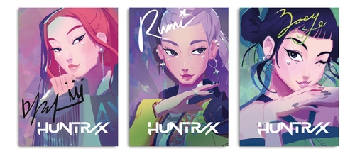 Set De 3 Cuadros Huntrix K-pop Demon Hunters Mira Zoey Rumi Gs Cuadros 35x25