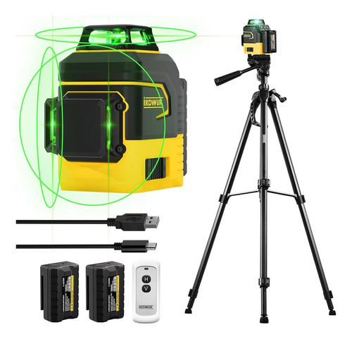 Nivel Láser Ikovwuk 3x360° Autonivelante 12 Líneas Verdes