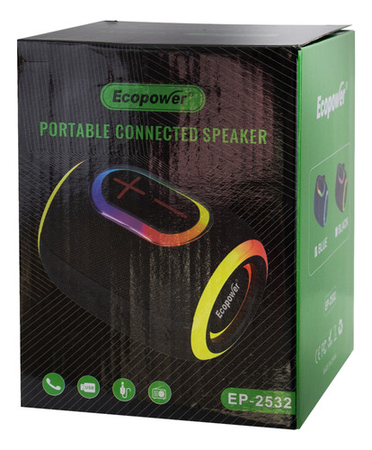 Speaker Ecopower Ep-2532 -usb/sd/aux - Bluetooth - 7w - Azul Azul