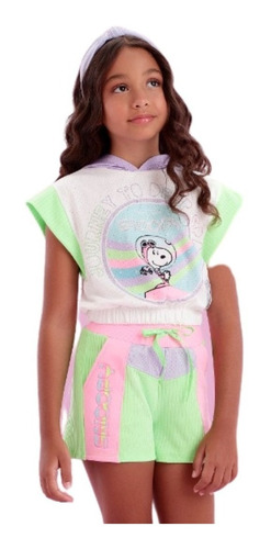 Conjunto Infantil Neon Flúor Petit Cherie Snoopy Space 21034