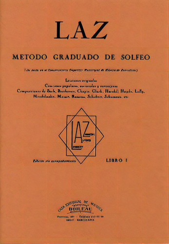 Laz - Libro I, De Lambert, Juan B.. Editorial De Música Boileau, S.l., Tapa Blanda En Español