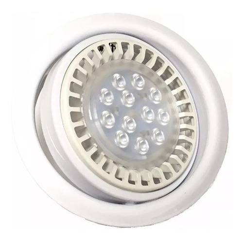 Imagen 2 de 4 de Spot Circular Embutir Techo Luz Ar111 Led 15w Móvil Completo Zócalo Gu10 + Lámpara + Aro Orientable