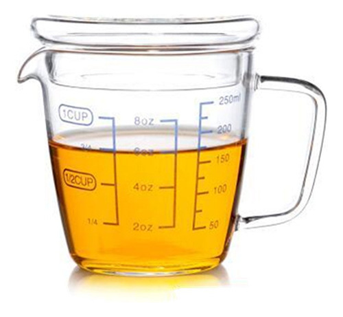 Teemall Taza Medir Una Tapa Transparente Azul Medida 8oz