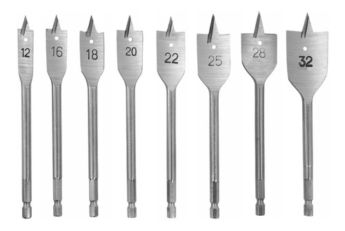 Juego Mechas Pala Paleta Madera 12 16 18 20 22 25 28 32 Mm