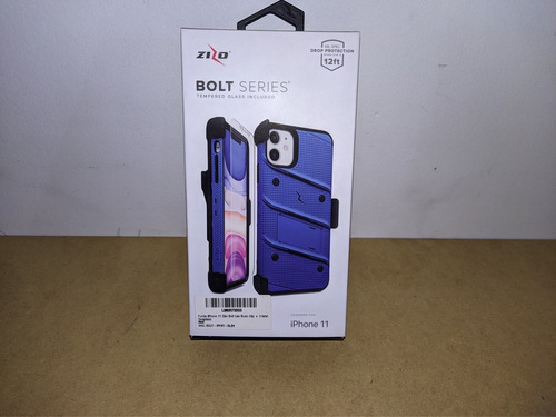 Fundas iPhone 11 Zizo Bolt Azul Y Transparente Uso Rudo