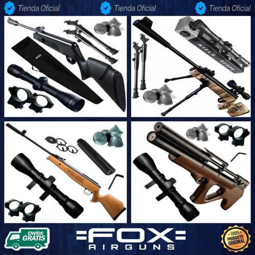 Imagen 9 de 10 de Rifle Aire Comprimido Fox Nitro Compact Piston 5,5 + Kit
