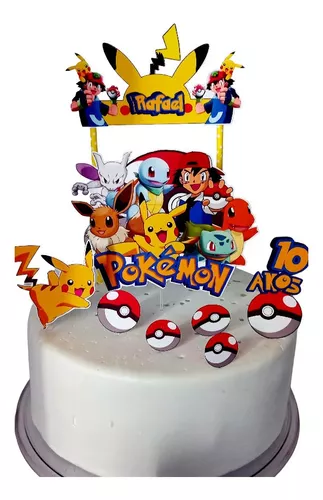 Topo De Bolo Topper De Bolo Aniversário Pokémon