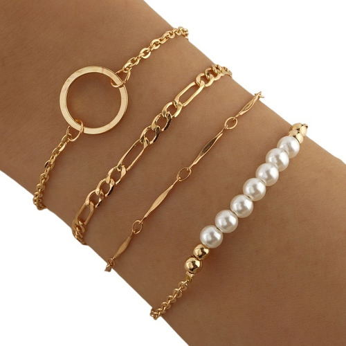 Kl Conjunto De Pulseras Multipiezas De Cuatro Perlas For