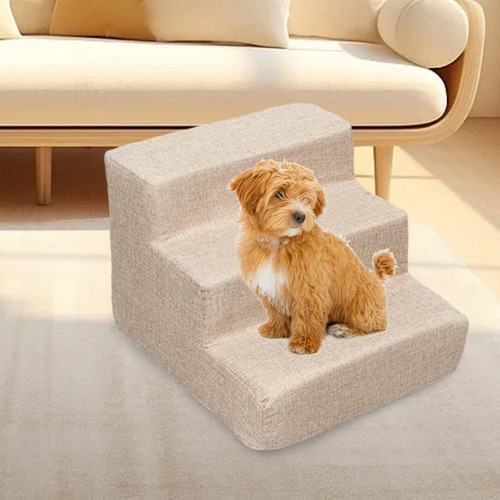 Escaleras Con Rampa Para Perros, Funda Caqui 3 Pasos