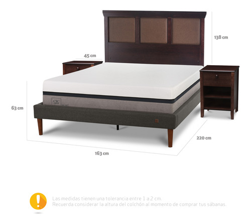 Cama Europea Curve Balance 2p New Torino Choc S/t