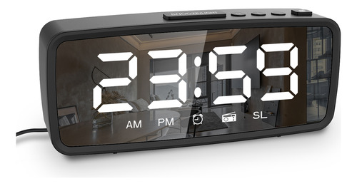 Despertador De 5,1 Polegadas Para Relógio Digital, Rádio, Al
