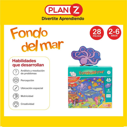 Imagen 2 de 9 de Rompecabezas De Piso Fondo Del Mar. Puzzle 28 Piezas
