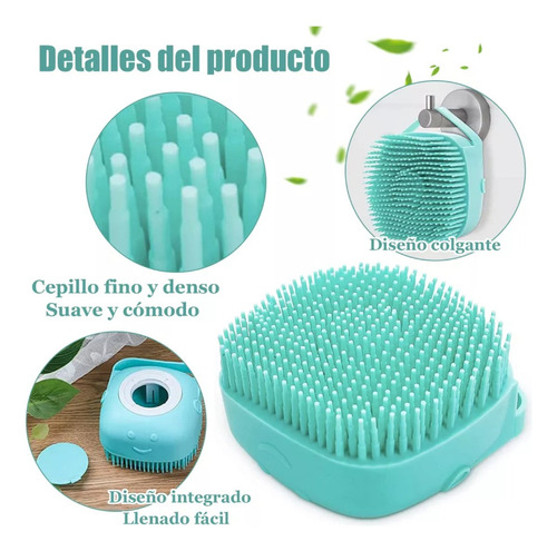 Cepillo Para Perro De Baño Masajeador Dispensador De Shampoo