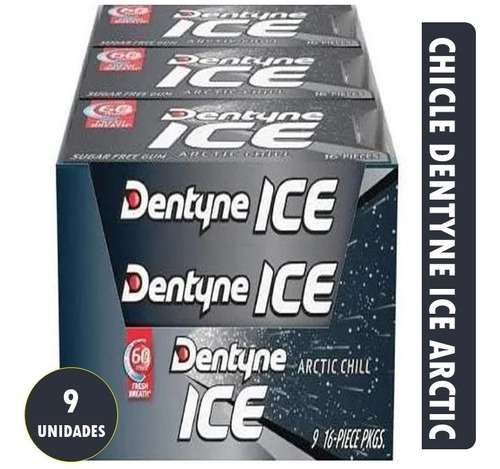 Imagen 1 de 3 de Chicle Dentyne Ice Arctic Chill Display 9 Unidades