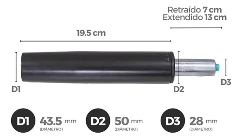 Pistón Neumático Negro Hidráulico Silla Oficina Silla Gamer