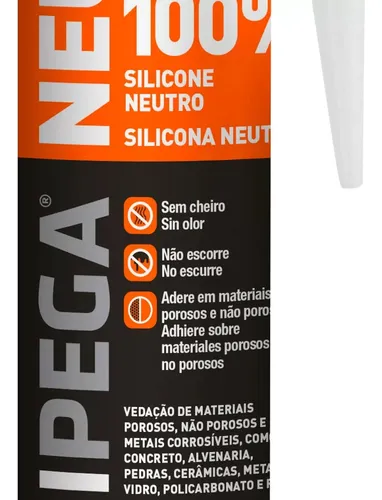 Sellador de silicona 100% vidrio neutro 280 g transparente Unipega