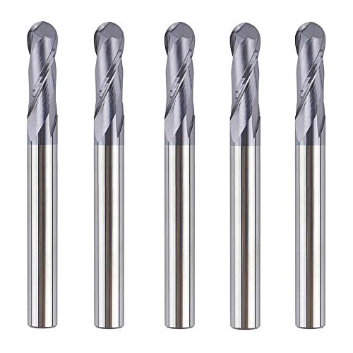 5pcs Ball Nose End Mill Cutter Cnc Router Bits Double ...