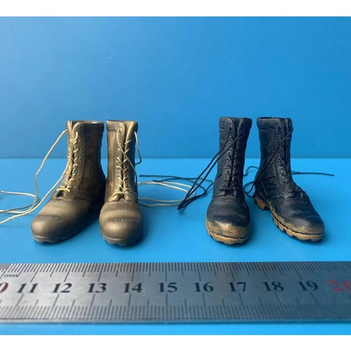 Botas De Trabajo Con Tacón Bajo Y Botines A Escala 1/6 Para