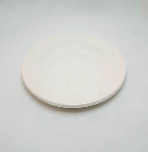 Plato De Cerámica Artesanal Café O Te 16 Cm Blanco Jaspeado Blanco Jaspeado Liso