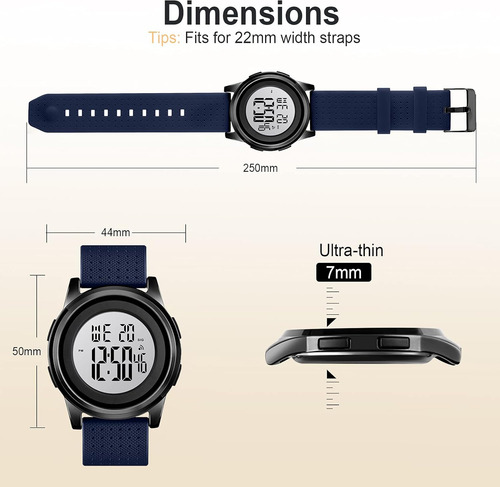 Reloj Digital Para Hombre, Ultradelgado, Deportivo, Imper...