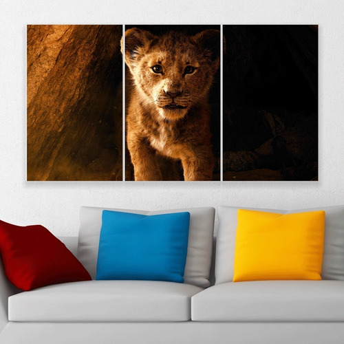 Cuadro Triptico El Rey León 2 Art Canvas Personalizado