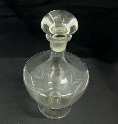 Botellon De Licor 27x19 De Cristal Tallado Con Tapa Whisky (Usado)
