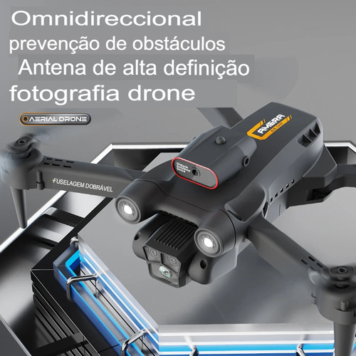 Drone M17 Profissional Com Câmera Hd 8k, Kit 3 Baterias Preto