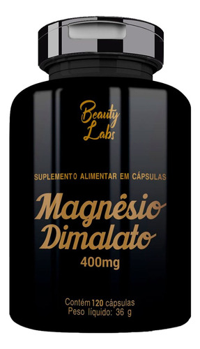 Magnesio Dimalato 400mg - 120 Capsulas - Beauty Labs Sabor Sem Sabor