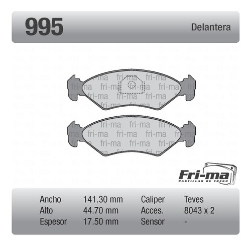 Pastillas De Freno Ford Ka 96 Al 2000 P/ Disco Solido