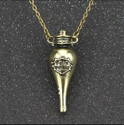 Collar Felix Felicis Misterio Del Príncipe Harry Potter P/d Color Dorado Oscuro