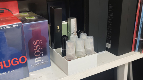 Porta Decant O Perfumero De 12 Decants +testers 5cm De Alto Blanco