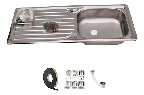 Lavaplato Empotrado 100x44 Acero Inoxidable Izquierdo