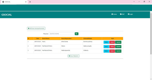 Sistema Web Controle Gestão Assistência Social