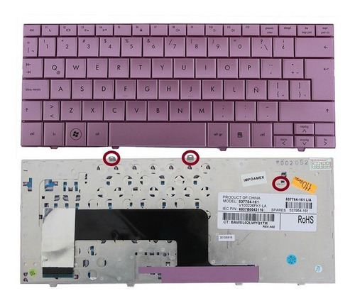 Teclado Hp Mini 102 110-1020la Blanco  Y Rosado Nuevos 