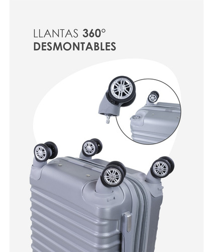 Set De 3 Maletas + Neceser, Llantas Desmontables, Expandible