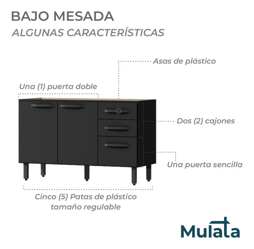 Imagen 4 de 9 de Kit De Cocina Bajo Mesada + Pileta + Aereo + Panelero
