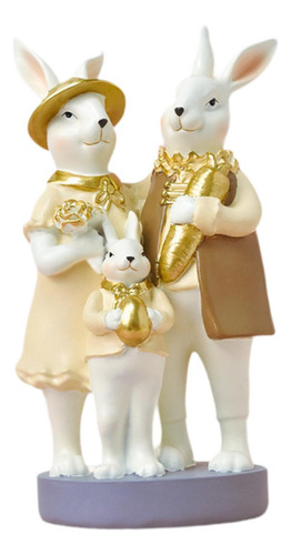Figura De Conejo De Pascua Familiar, Adorno De Mesa,