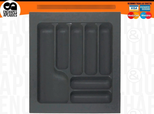 Imagen 1 de 4 de Cubiertero Pvc (premiun) De Empotrar 50 Cm - Gris Raton