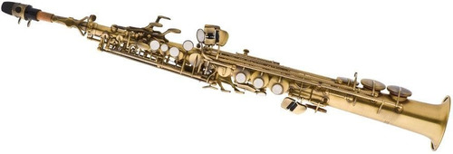Saxofone soprano Eagle SP-502 VG Envelhecido tudel reto - cor dourado laqueado