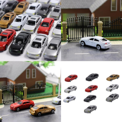 50/60/70 Piezas 1:87 Modelos De Coches Pintads A 50 Pcs