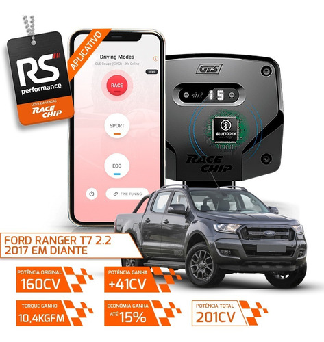 Racechip Ford Ranger T7 2.2 Chip De Potência Gts V2 + App
