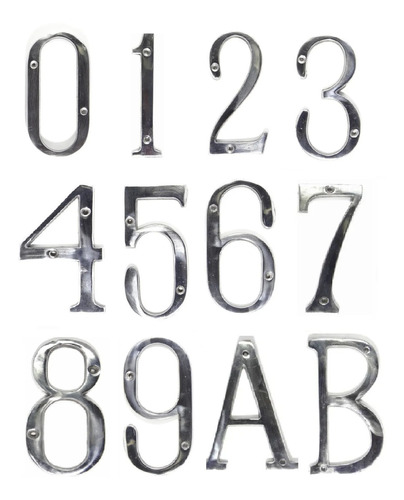 4 Pzas - Numeros Y Letras De Aluminio Para Casa U Oficina
