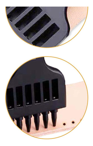 Perforadora De Cuero Durable Para Coser 4 Mm 6 Puntas Negro