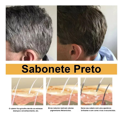 2 Peças De Sabonete Xampu Em Barra Para Escurecer O Cabelo