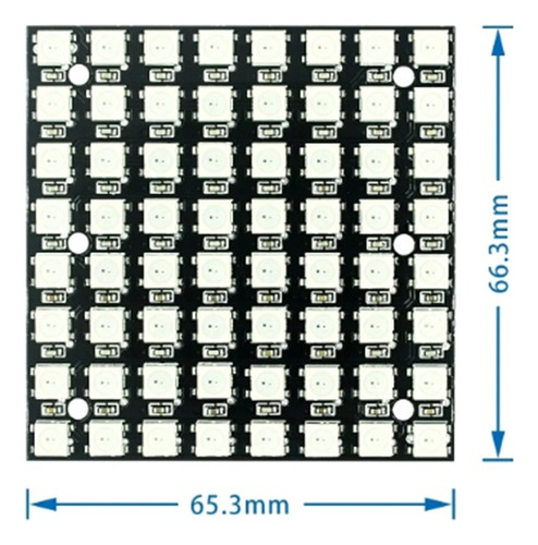 Matriz Rígida 8x8 64 Led Ws2812b 5050 Rgb Para Arduino