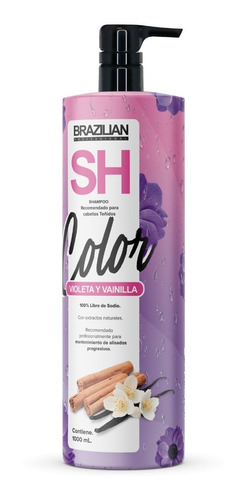 Shampoo Brazilian Violeta Y Vainilla 1lt. Cabellos Teñidos