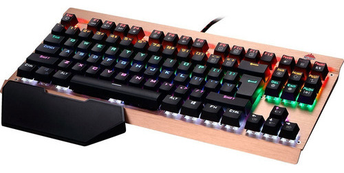 Teclado Gamer Tecdrive Xfire Gold Panther Rgb Switch Blue Cor de teclado Preto Idioma Inglês US