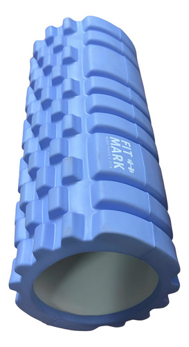 Rodillo Rolo Pilates Yoga 33 cm textura EVA masaje fitness azul acero